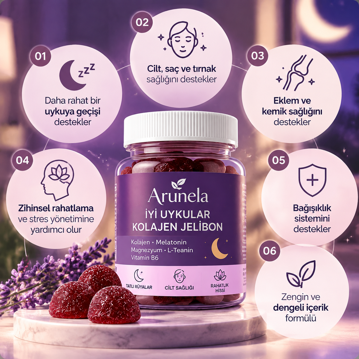 Arunela Uyku Destekli Kolajen Jelibon